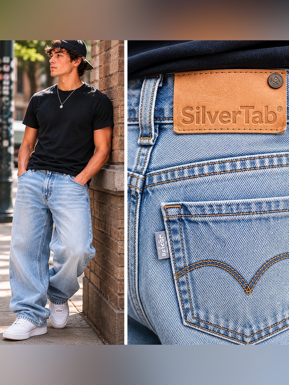 Levi’s SilverTab 2009 Baggy Jeans 40x32 Light Wash Loose Fit Vintage Y2K Skater
